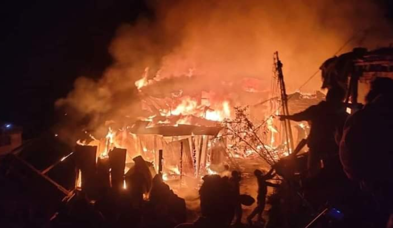 मुगुमा आगलागी हुँदा १७ घर र ३ घुम्ती पसल जले कार्यकर्ता